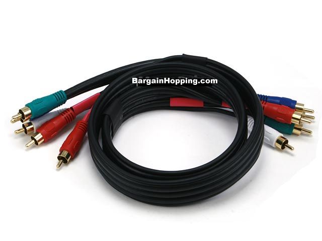 3' (RG-59/U) 5-RCA Component Video/Audio Coaxial Cable
